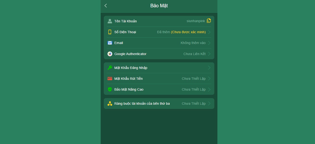 Cập nhật thông tin tài khoản theo chính sách bảo mật EV88 tại trang Bảo Mật